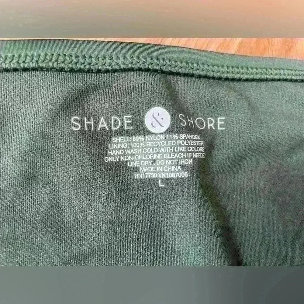 NWT! Shade & Shore Low Rise Medium Coverage Green Bikini Bottom Size Large - Picture 4 of 6